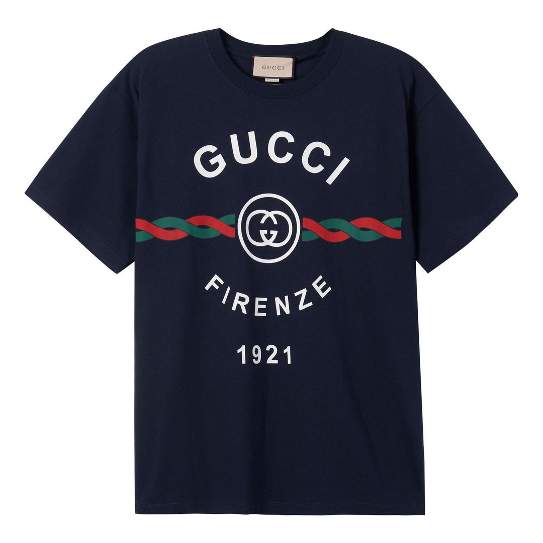 GucciFirenze Print Tee 'Navy