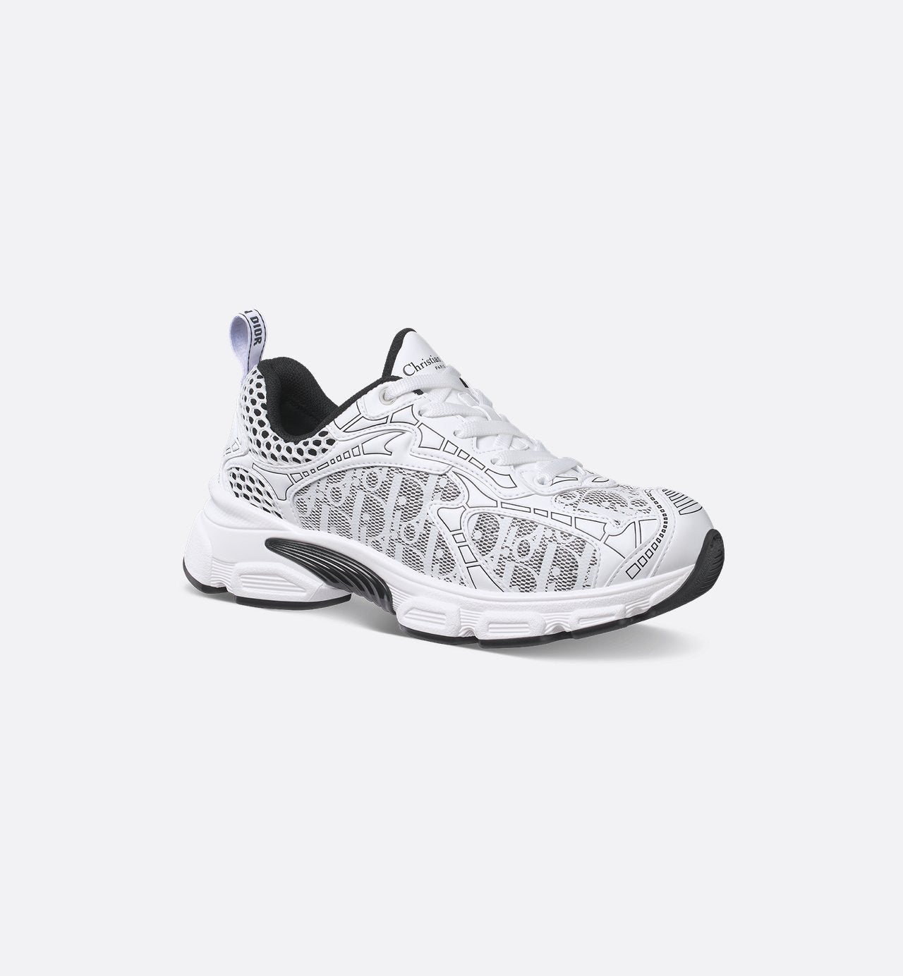 Dior Vibe Sneaker
White Mesh Printed with Dior Oblique Motif and White and Black Leather-Effect Panels