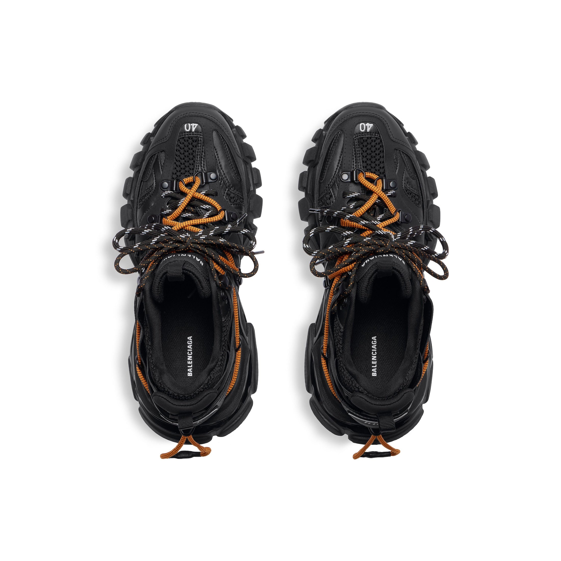 Balenciaga TRACK TRAIL LACES SNEAKER IN BLACK/ORANGE