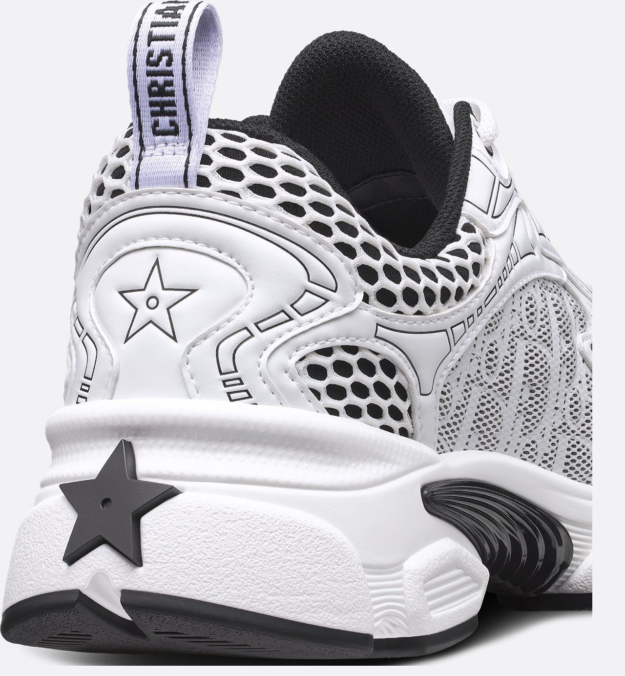 Dior Vibe Sneaker
White Mesh Printed with Dior Oblique Motif and White and Black Leather-Effect Panels