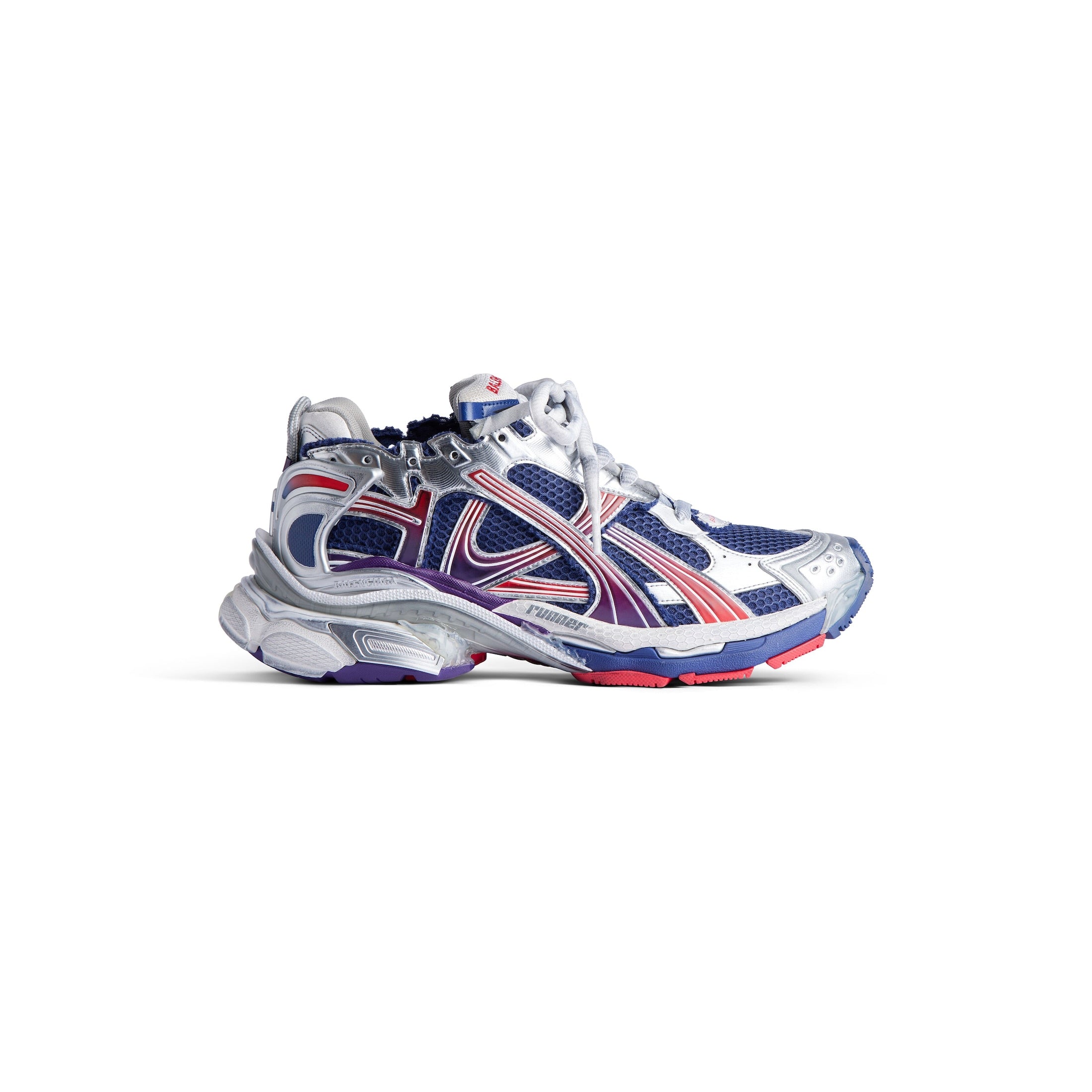 Balenciaga RUNNER GRADIENT SNEAKER IN NAVY/RED/GREY
