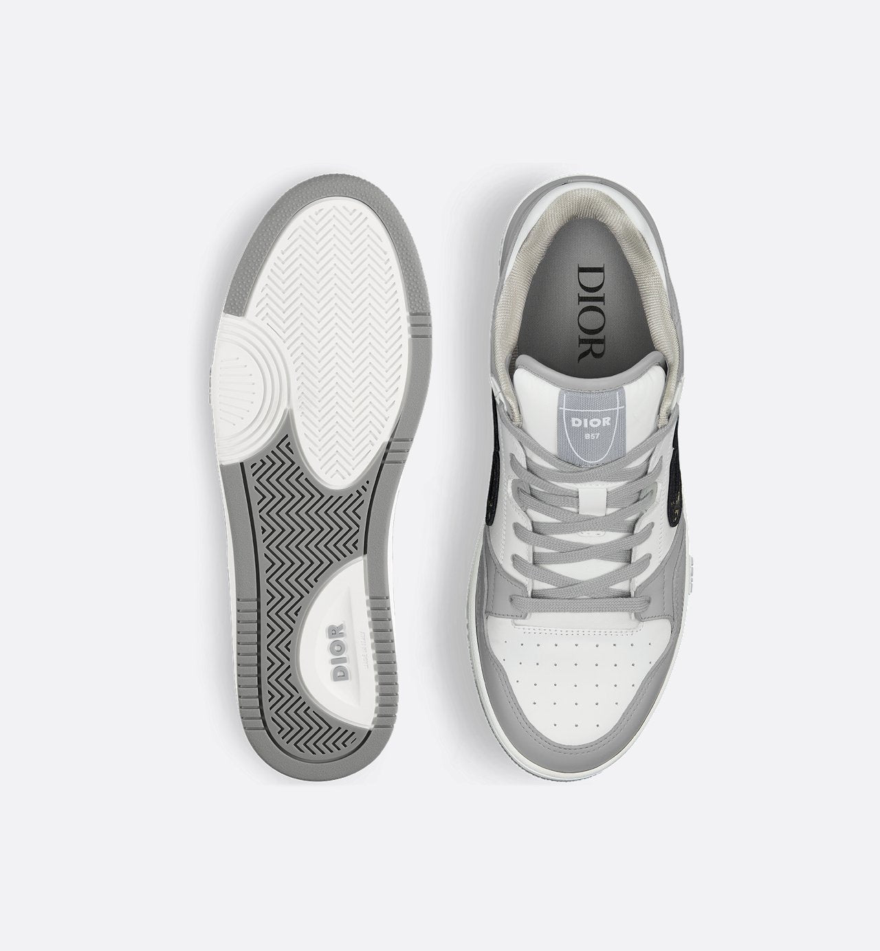 B57 Dribble Low-Top Sneaker
Dior Gray and White Smooth Calfskin with Beige and Black Dior Oblique Jacquard