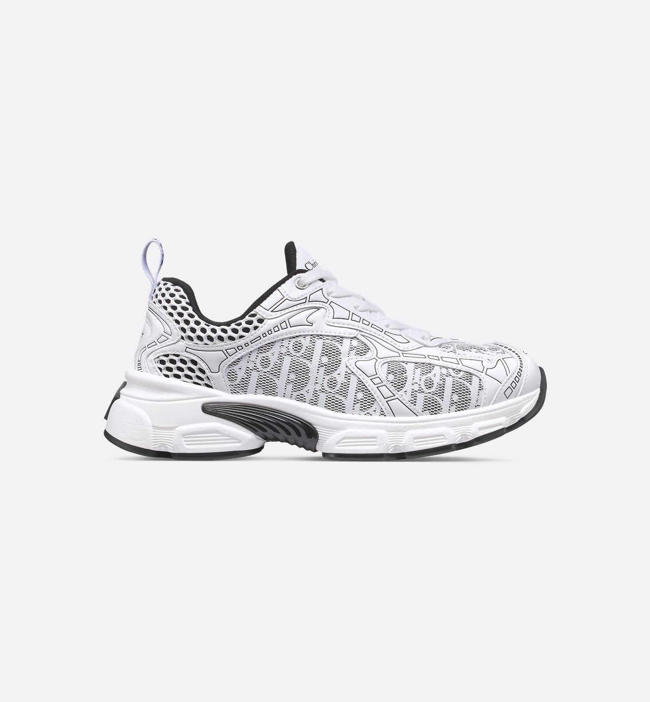 Dior Vibe Sneaker
White Mesh Printed with Dior Oblique Motif and White and Black Leather-Effect Panels