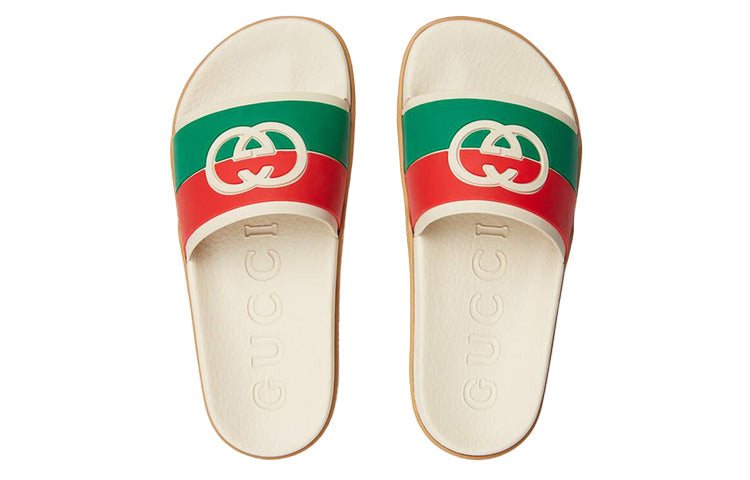 Gucci(WMNS) Slide 'Interlocking G - White Red Green'