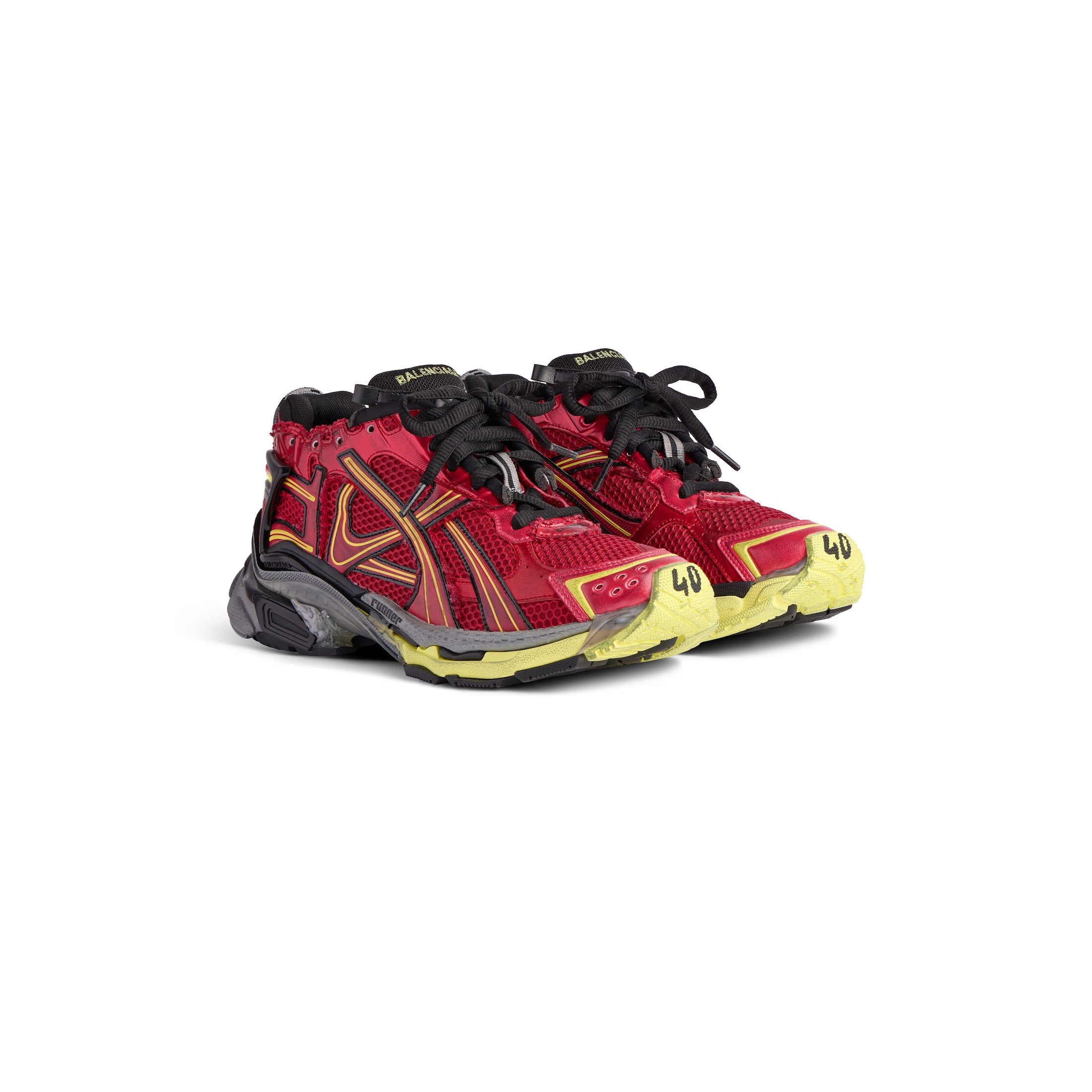 Balenciaga RUNNER SNEAKER IN RED/NEON YELLOW/BLACK