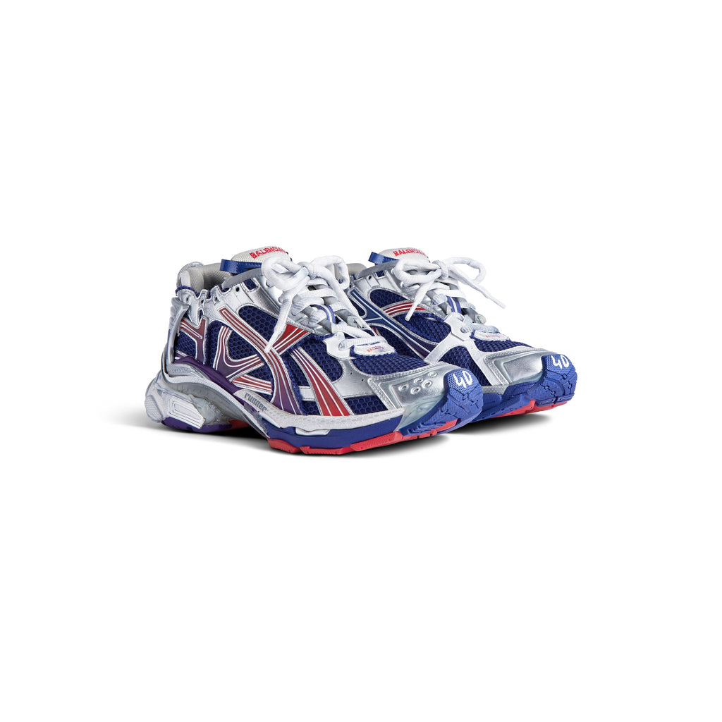 Balenciaga RUNNER GRADIENT SNEAKER IN NAVY/RED/GREY