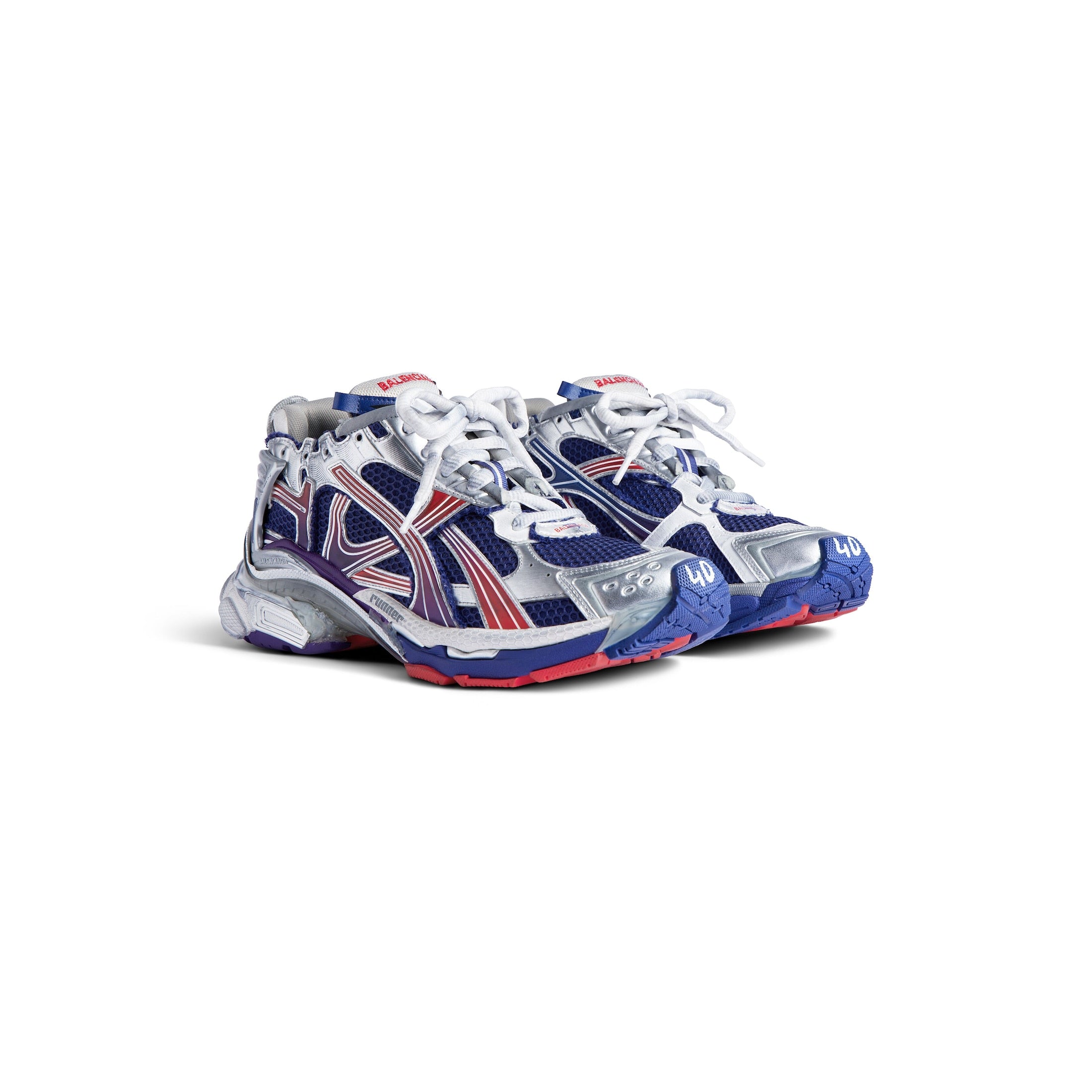 Balenciaga RUNNER GRADIENT SNEAKER IN NAVY/RED/GREY