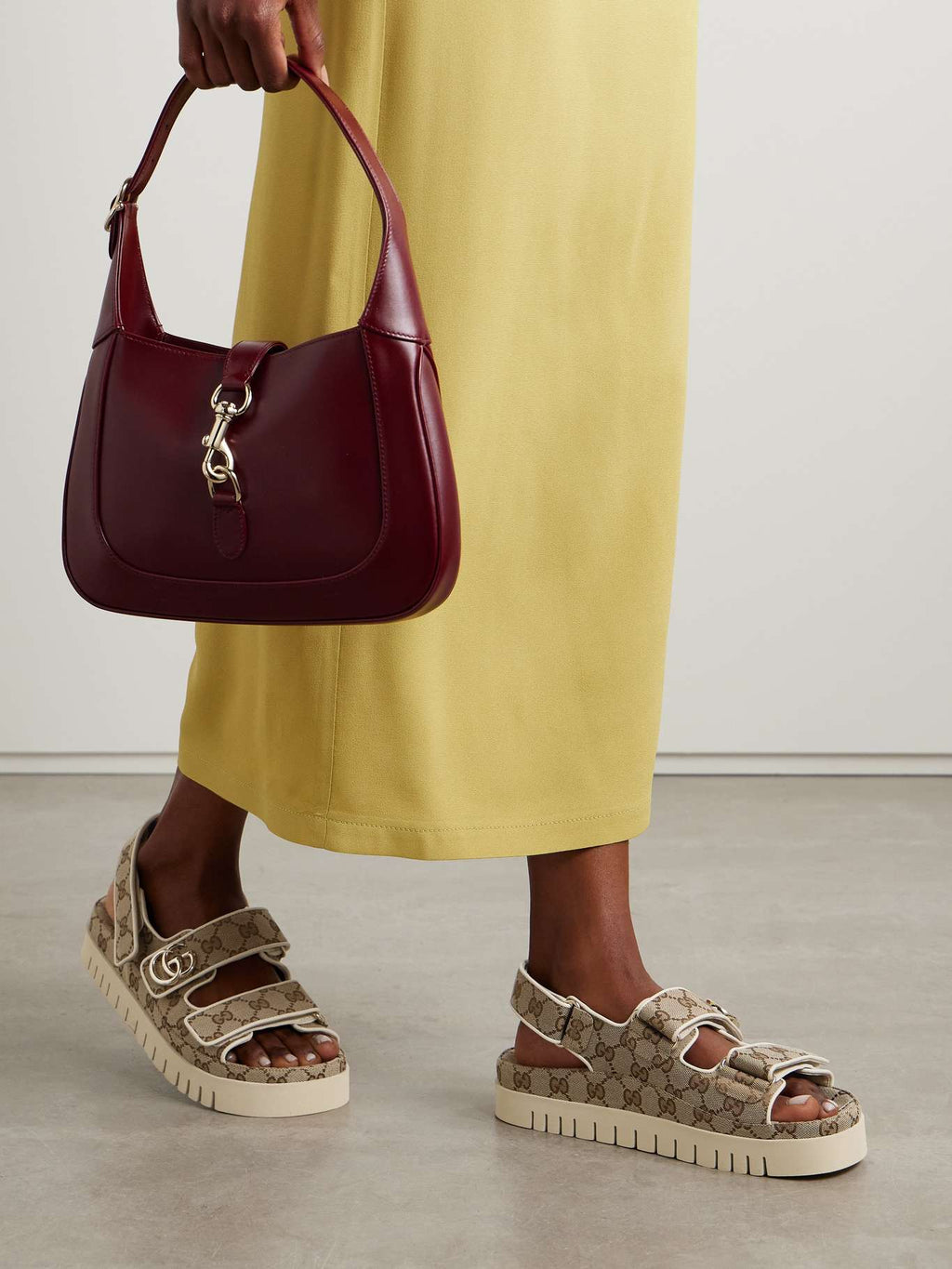 GUCCI
New Marmont leather-trimmed embellished canvas-jacquard platform sandals