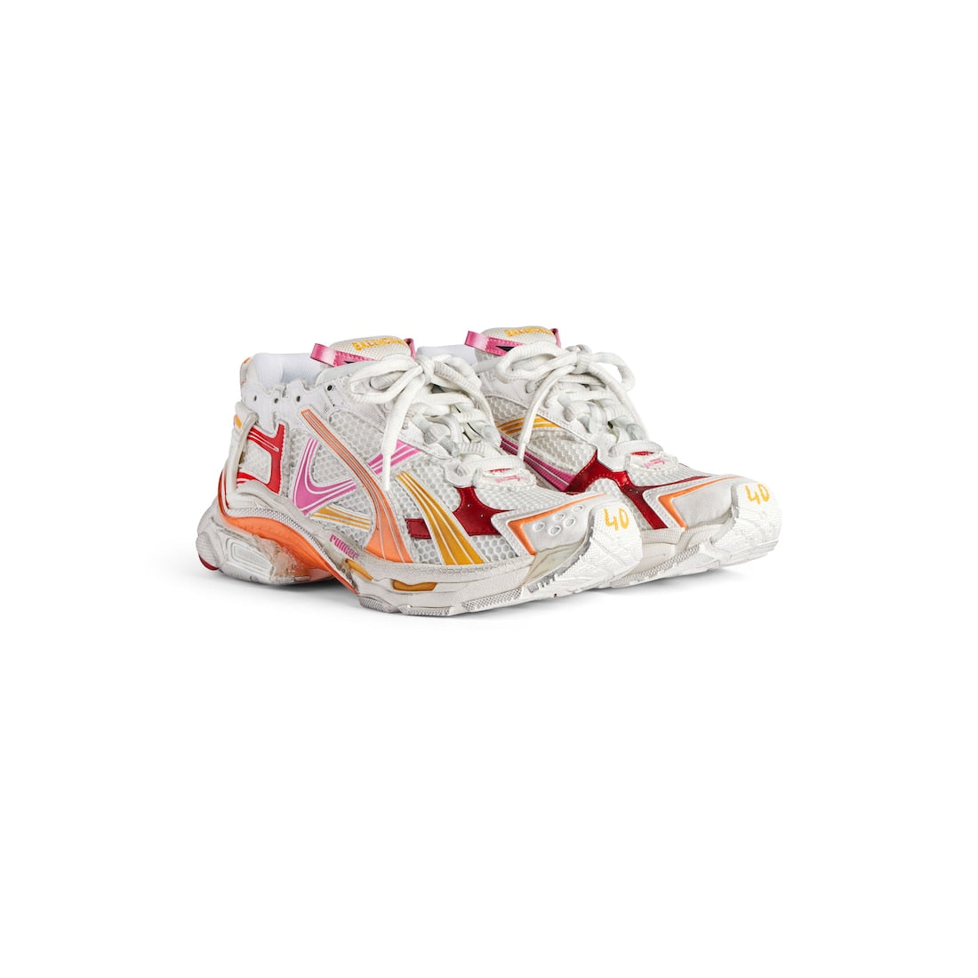 Balenciaga  RUNNER SNEAKER IN WHITE/ORANGE/PINK/RED