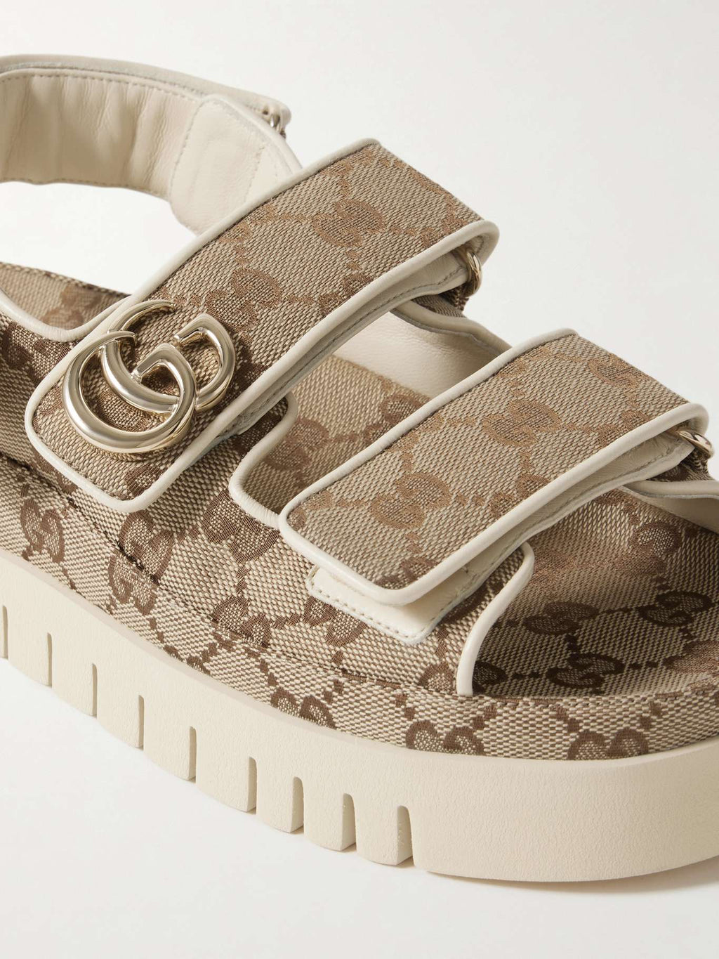 GUCCI
New Marmont leather-trimmed embellished canvas-jacquard platform sandals