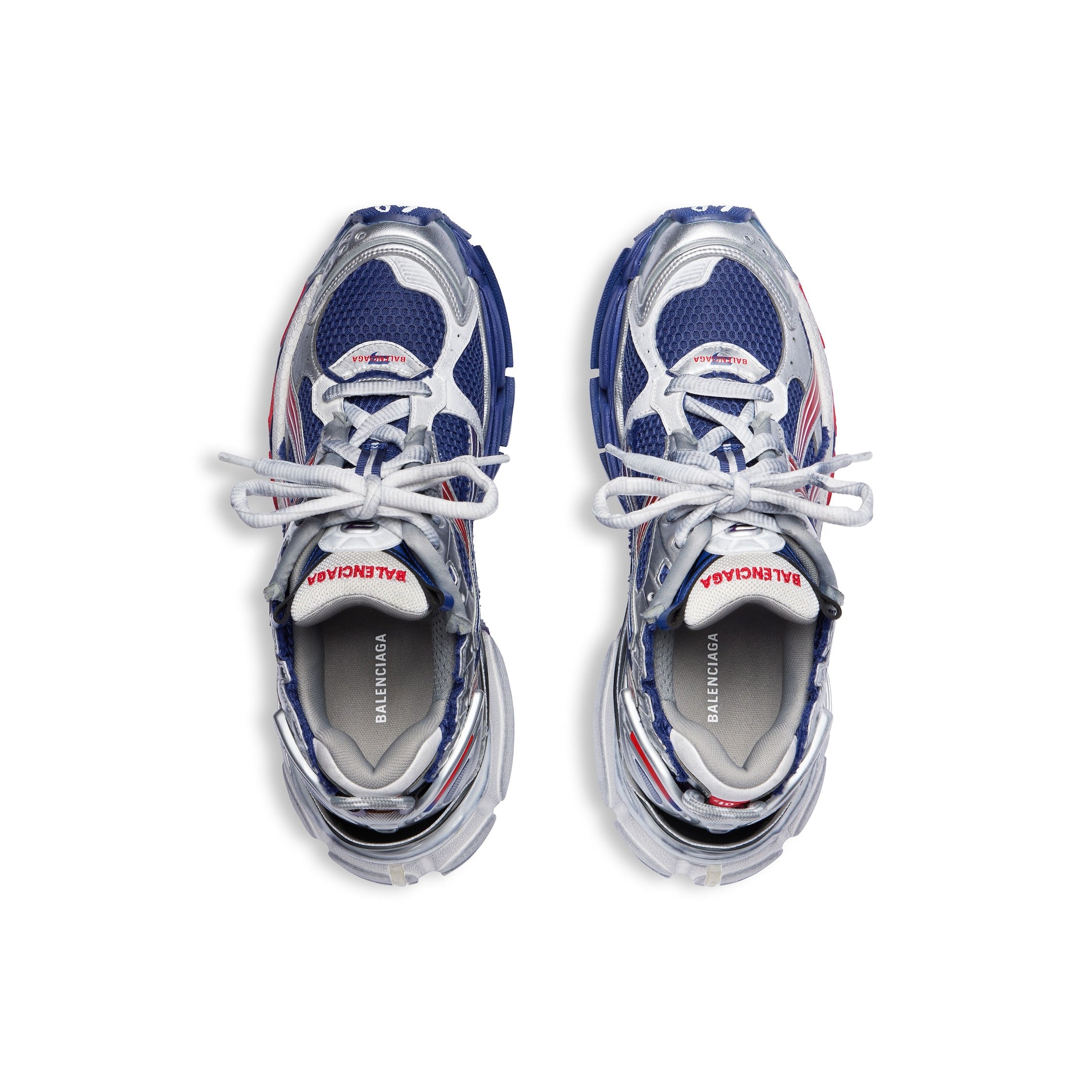 Balenciaga RUNNER GRADIENT SNEAKER IN NAVY/RED/GREY