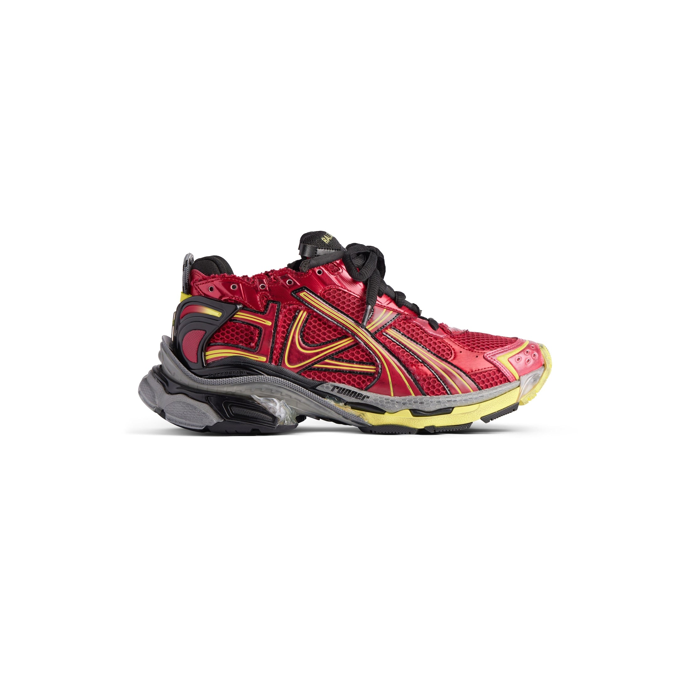 Balenciaga RUNNER SNEAKER IN RED/NEON YELLOW/BLACK
