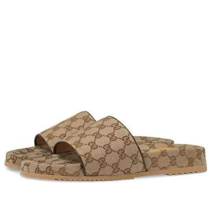 GUCCIGucci GG Canvas Slide Sandal 'Beige Monogram'