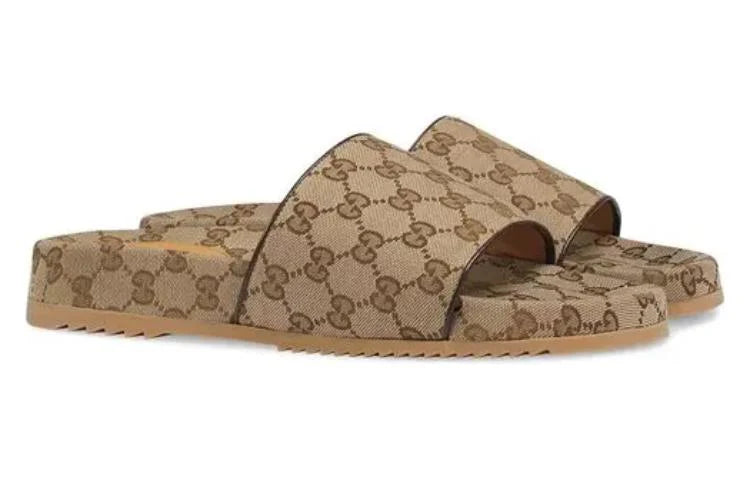GUCCIGucci GG Canvas Slide Sandal 'Beige Monogram'