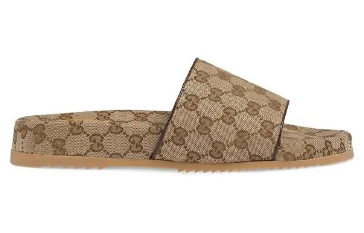 GUCCIGucci GG Canvas Slide Sandal 'Beige Monogram'