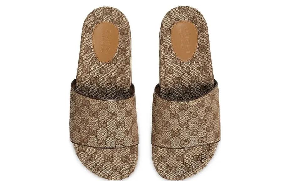 GUCCIGucci GG Canvas Slide Sandal 'Beige Monogram'
