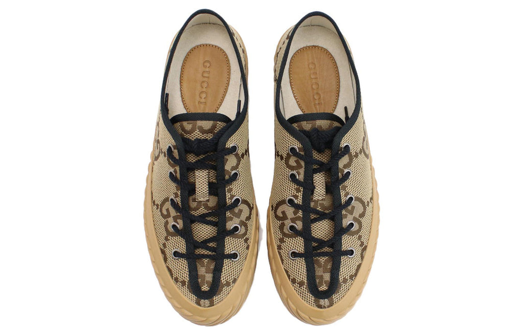 GucciMaxi GG Lace-Up Sneakers 'Beige Black'