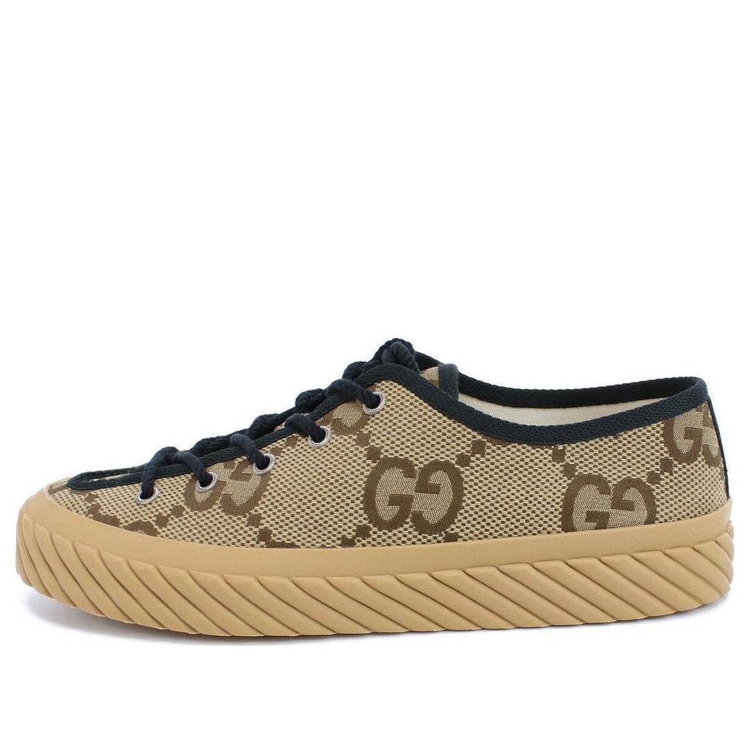 GucciMaxi GG Lace-Up Sneakers 'Beige Black'