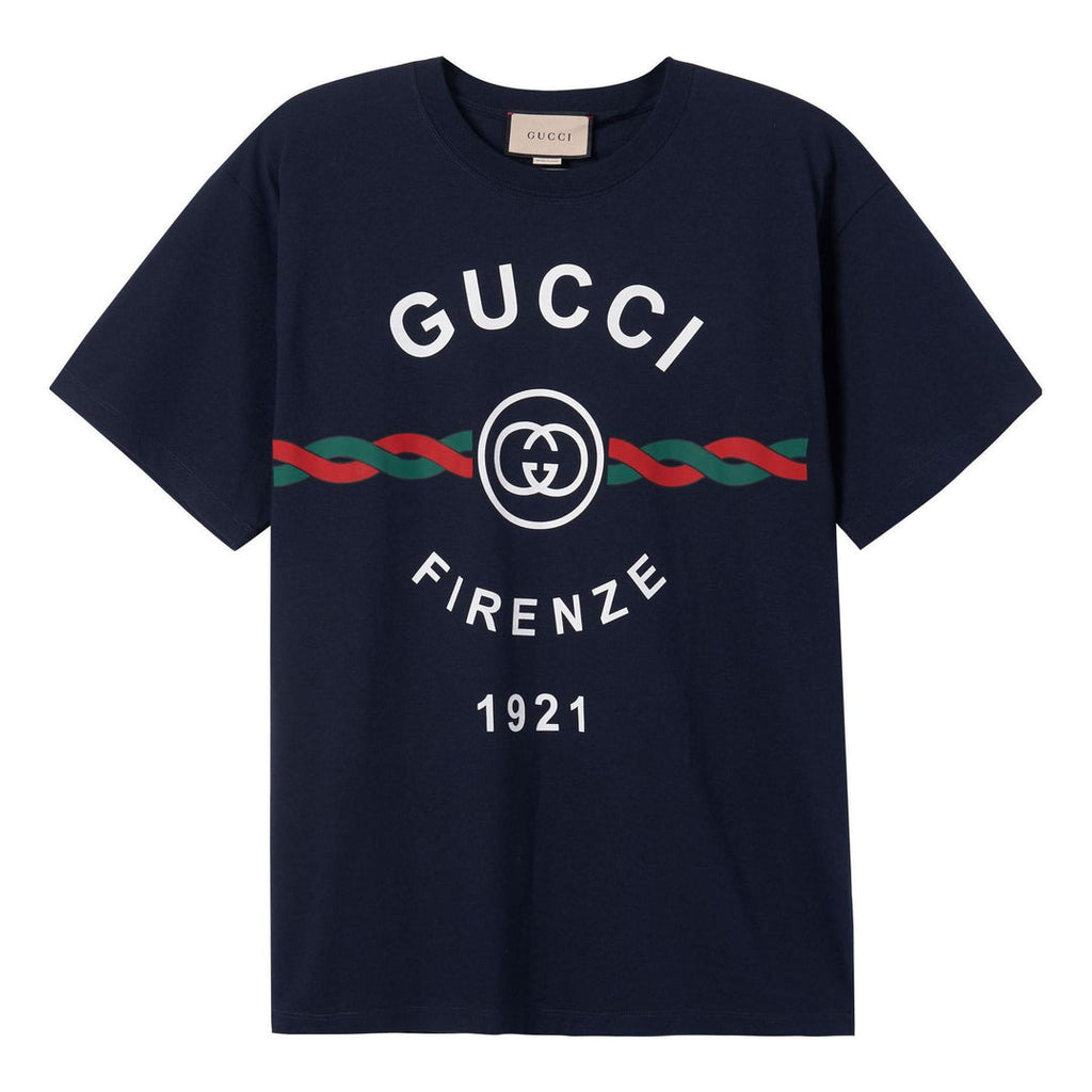 GucciFirenze Print Tee 'Navy