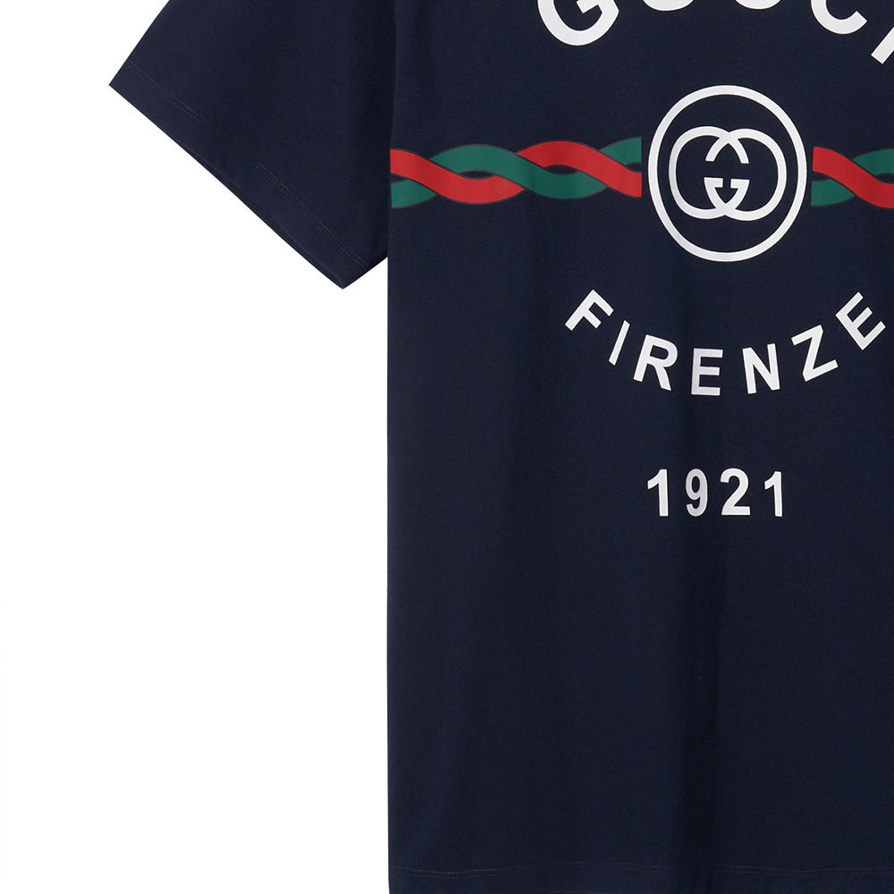 GucciFirenze Print Tee 'Navy