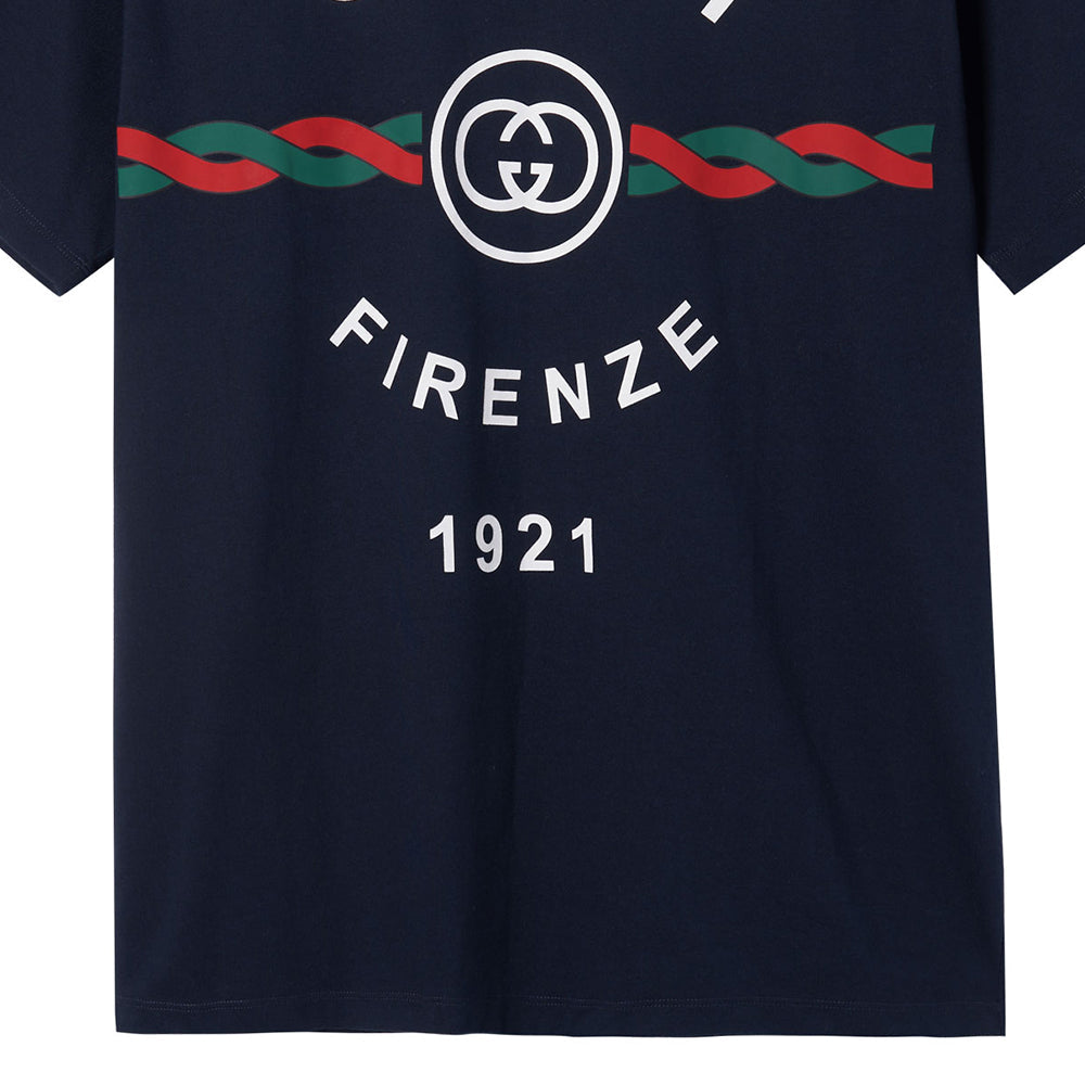 GucciFirenze Print Tee 'Navy