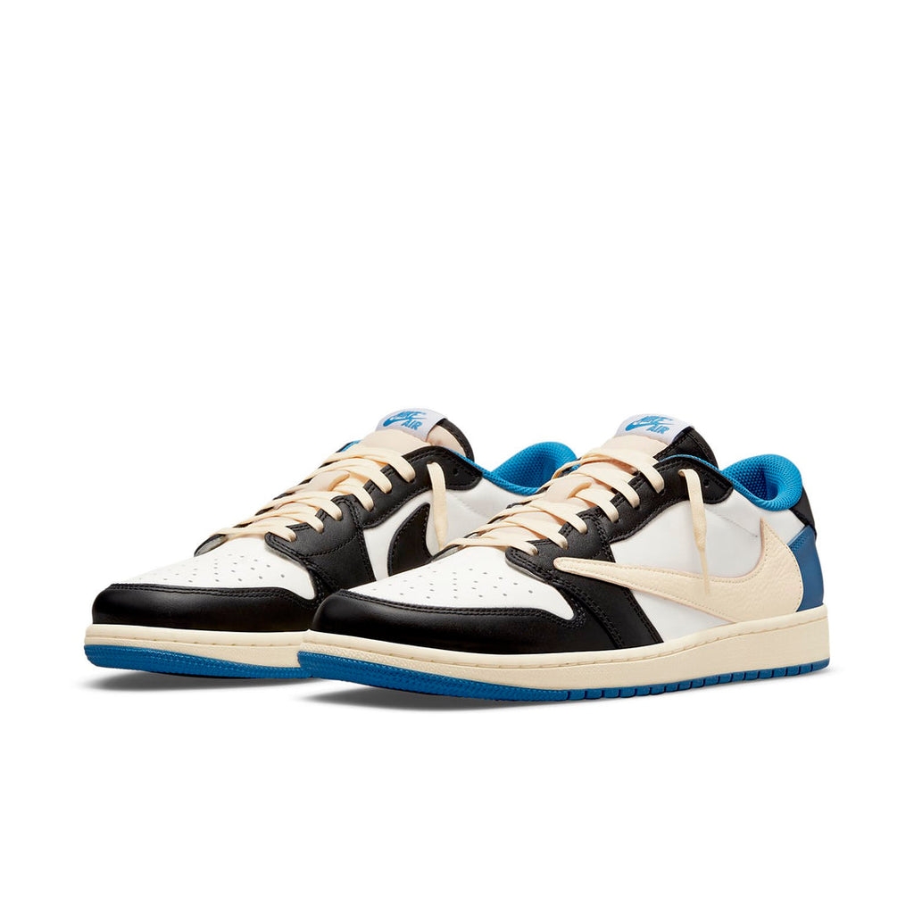 Air Jordan1 Retro Low x Fragment Design x Travis Scott x 'Sail Black Military Blue