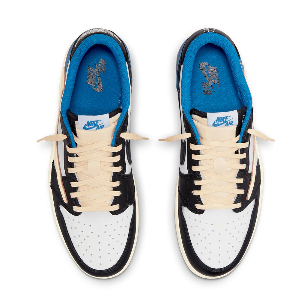 Air Jordan1 Retro Low x Fragment Design x Travis Scott x 'Sail Black Military Blue